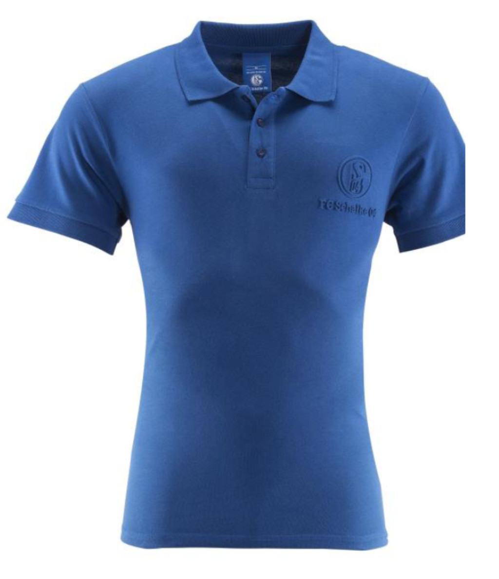 Herren FC SCHALKE 04 Cut & Sewn Poloshirt Blau 